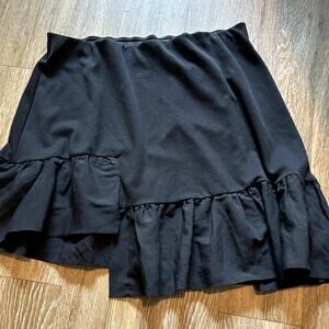 COS Black Mini Skirt with Ruffle Hem